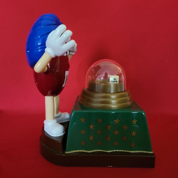 Fortune Teller M&M Candy Dispenser Red MM Blue Hat Green Table - Picture 7 of 12